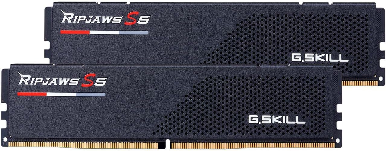 G.SKILL Ripjaws S5 Series (Intel XMP 3.0) DDR5 RAM 32GB (2x16GB) 6600MT/s CL34-40-40-105 1.40V Desktop Computer Memory UDIMM – Matte Black (F5-6600J3440G16GX2-RS5K)