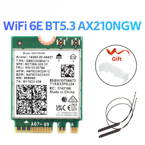 5374Mbps AX210NGW Wifi 6E M.2 Wireless Card Bluetooth 5.3 AX210NGW Network Card