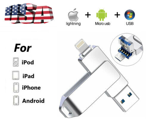 2TB USB 3.0 Flash Drive Memory Stick OTG For iPhone iPad 16/32/64/128/256/512GB