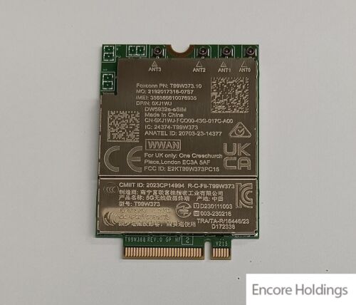 Dell Qualcomm Snapdragon X62 5G LTE Broadband Card – DW5932e-eSIM XJ1WJ