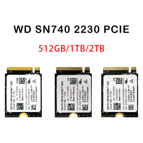 WD SN740 512GB 1TB 2TB M.2 2230 SSD NVMe PCIe4x4 PC For Steam Deck ASUS ROG Flow