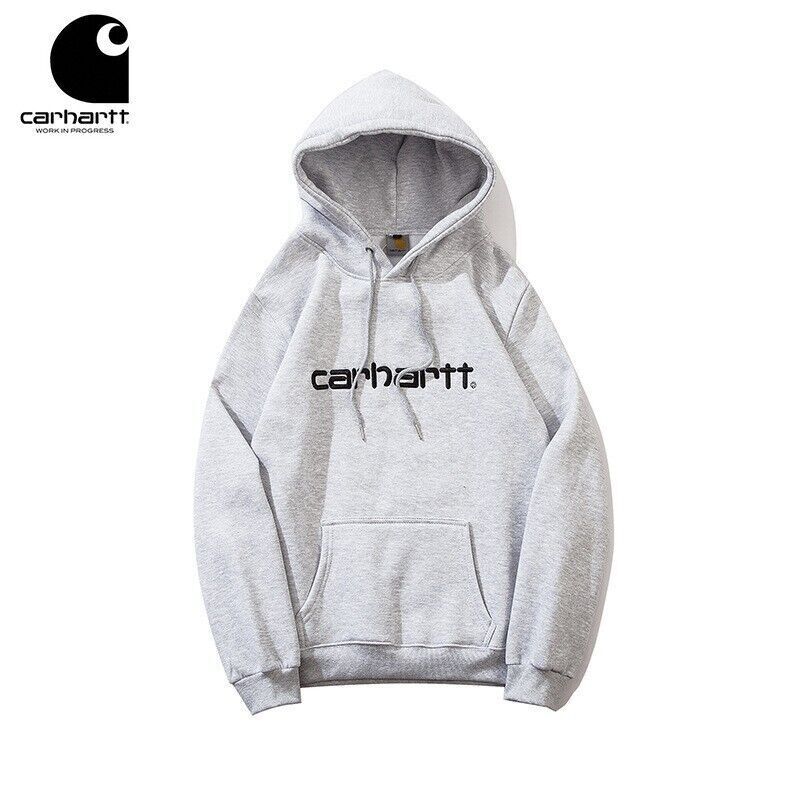 Carhartt Classic Letter Men And Women Loose Hooded Fleece Hoodie Sweatshirt NEW