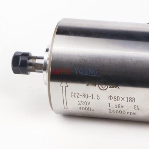 2.2KW Water Cooled Spindle Motor CNC Router 220V 80mm Engraving ER20 1/2”Collet