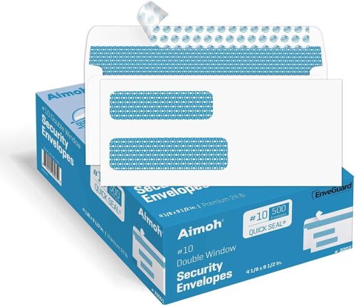 #10 Double Window Security Envelopes – Self Seal – Security Tinted (30001)