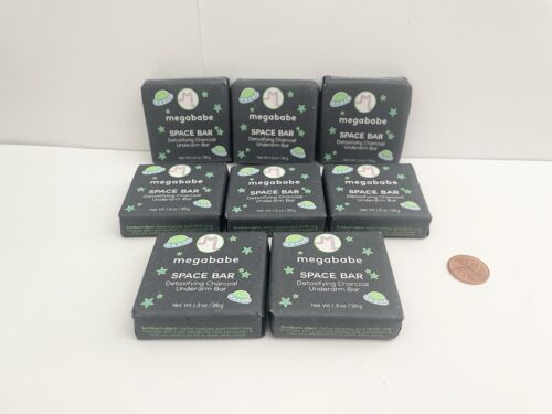 8 Megababe Space Bar Detoxifying Charcoal Underarm Bar Soap 1.3oz 36g Travel