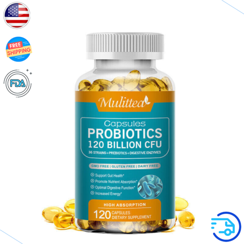 Prebiotics 120 Billion CFU Digestive Enzymes Supplement for Gut Immune Health