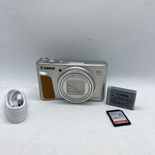 Canon PowerShot SX740 HS 20.3MP Optical x40 Digital Camera Silver + 64GB SD G9:2