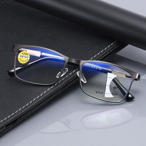 Anti-blue Light Photochromic Progressive Multifocal Presbyopia Reading Glasses /