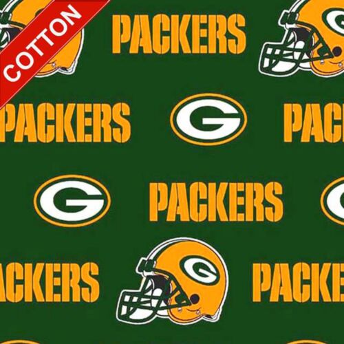 Green Bay Packers NFL Cotton Fabric – 58″ Wide – Sold by The Yard & Bolt