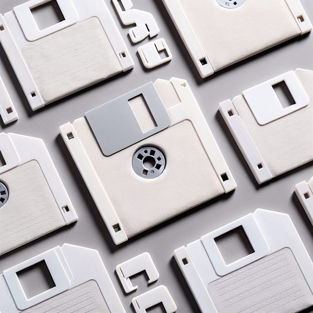 Reviving Vintage Tech: Studio E Fabrics’ Retro Floppy Disks White Fabrics