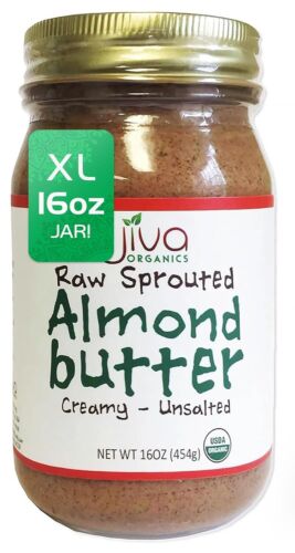 Raw Sprouted Organic Almond Butter 16Ounce Large Jar