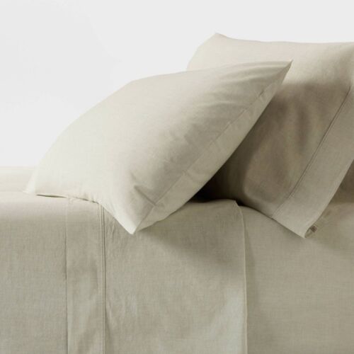 Threshold 250 Thread Count Organic Cotton Percale 4-Piece Sheet Set