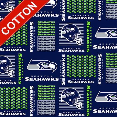 Seattle Seahawks NFL Cotton Fabric – 58″ Wide – Sold by The Yard & Bolt