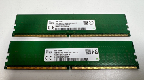 32GB- 2x 16GB SK hynix PC5-4800B DDR5 UDIMM Non-ECC REG Desktop PC Memory