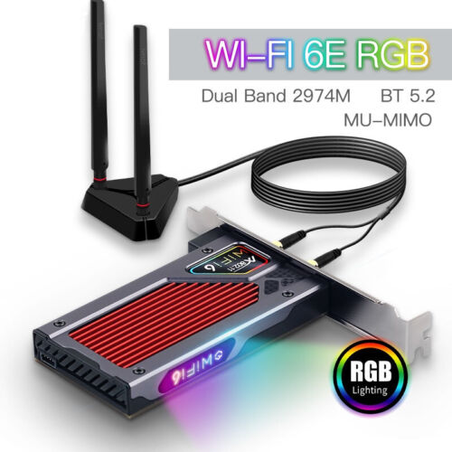 Wifi 6E AX210 PCIe WiFi Card Tri band Desktop Wireless Adapter Bluetooth 5.2