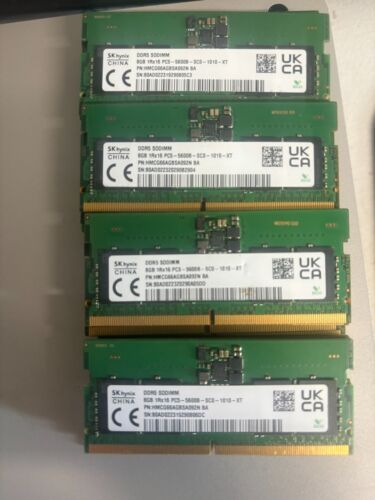 LOT OF 2 SKhynix 8GB PC5 5600B DDR5 SO-DIMM Laptop Memory RAM