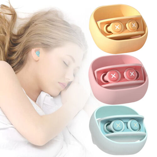 Pair Reusable Silicone Ear Plugs Noise Cancelling Earplugs Protector Study Sleep