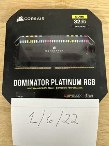 Corsair DOMINATOR Platinum RGB 32GB (2x16GB) DDR5 5600MHz C36 Memory – Black