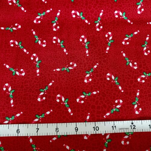 Fabric 100% Cotton Christmas Candy Cane FQ HY BTY By the Yard Winter Tree