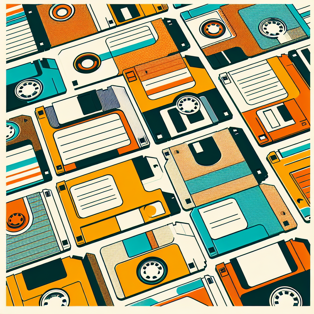 Get Inspired by Studio E Fabrics Data Point Retro Floppy Disks White: A Blast from the Past