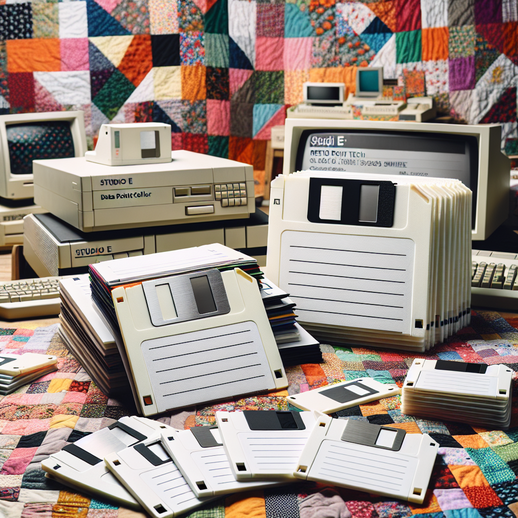 Reviving Retro Tech: Studio E Fabrics Data Point Collection with Floppy Disks White