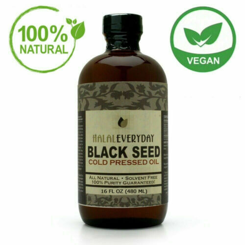 Black Seed Oil 100% Pure Natural Cold Pressed Cumin Nigella Sativa Non GMO GLASS