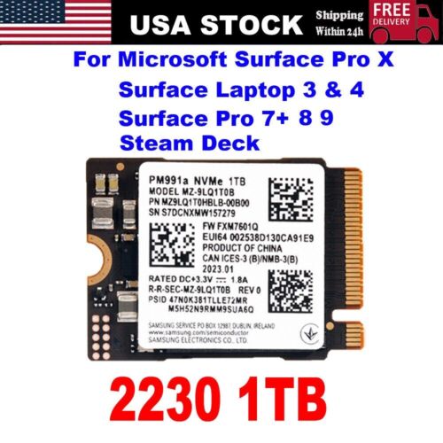 SAMSUNG PM991a 1TB SSD M.2 2230 NVMe PCIe For surface Dell Laptop Steam Deck PC