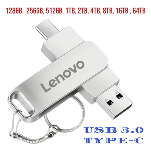 1TB/2TB USB 3.0 Flash Drive Type-C 2-In-1 High Speed dataTransfer Metal Pendrive