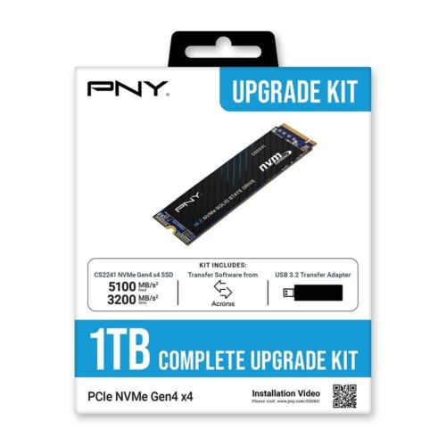 PNY Upgrade Kit 1TB PCle NVMe Gen4 x4 Internal SSD M280CS2241-1TBKIT-RB NEW