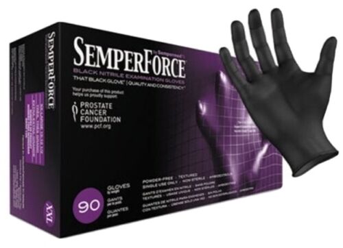 Sempermed SemperForce XX-Large Nitrile Glove, Black – 4×90 Count