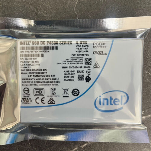 New Intel SSD DC P4500 1TB 2TB 4TB NVME U.2 2.5″ PCIE Series Solid State LOT