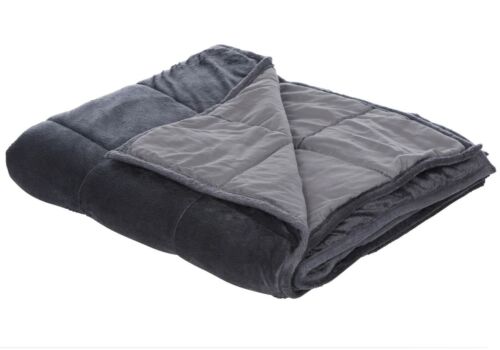 Therapy Anxiety Weighted Blanket 72 x 48 inches 12 lbs Reduce Stress Gray  Beige