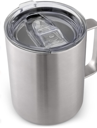 Trudeau 16-Ounce Stainless Steel Vacuum Desk Mug, Silver