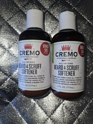 Cremo Wild Mint Beard and Scruff Softener Conditions Coarse Facial Hair 6oz NEW