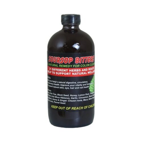 Soursop Living African Bitters,  100% Pure Natural Organic Herbal Detox 16 oz