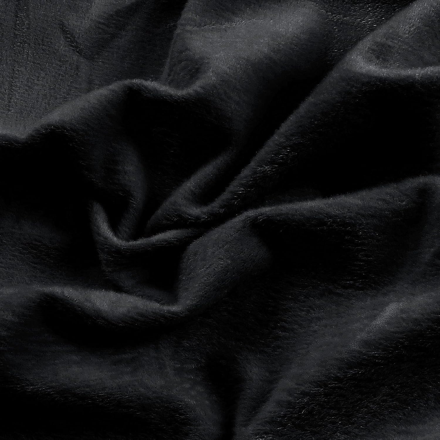 Entisn Minky Fabric by The Yard, 2 Yards x 60 Inch Wide Pre-Cut Minky Fleece Fabric Black Cuddle Minky Fabric, Soft Plush Fabric Solid Minky for Blanket, Pillow Cover, Scarf, Sewing