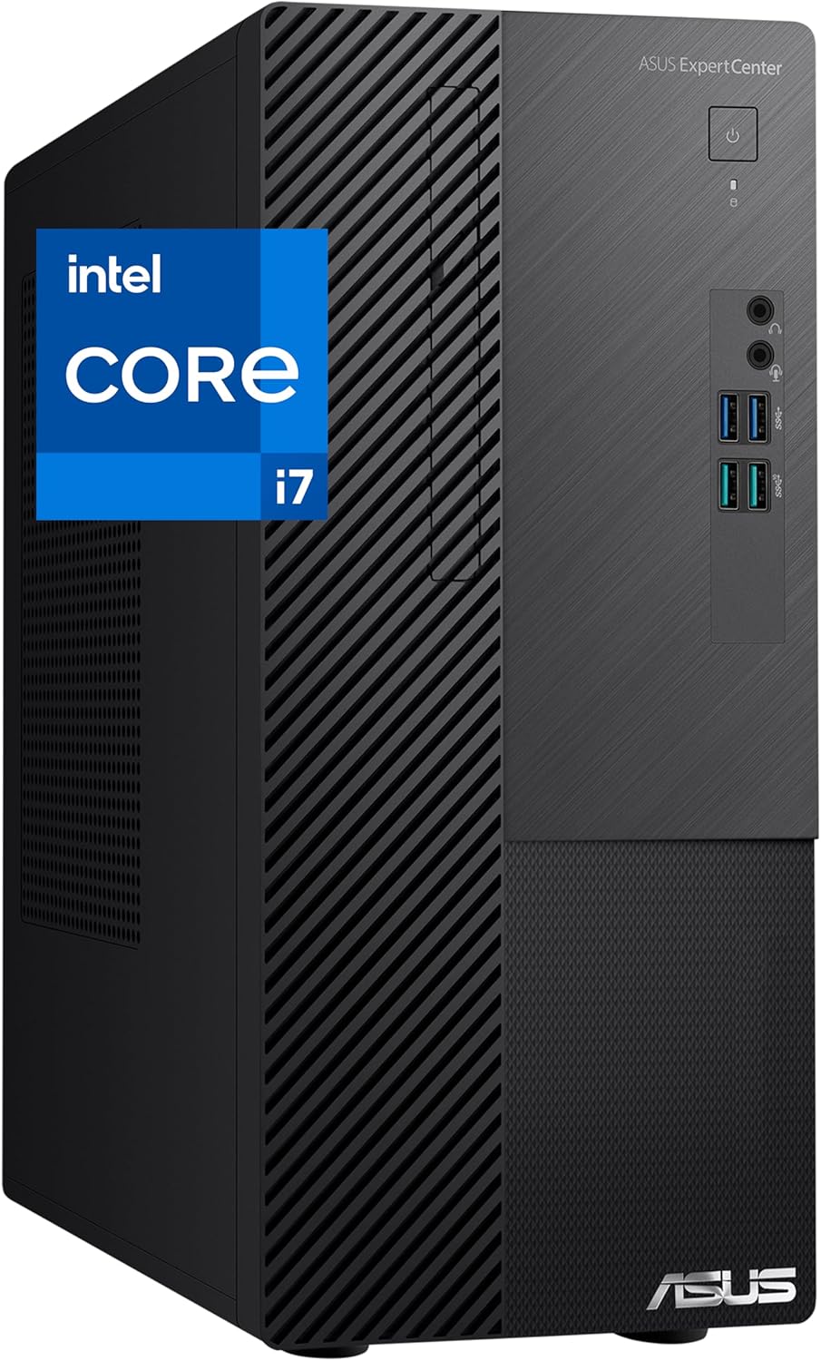 ASUS ExpertCenter D5 Tower Computer, Intel i7-12700K, 32GB RAM, 1TB NVMe SSD, 2-Monitor Support, HDMI, VGA, Windows 11 Pro, Black Desktop