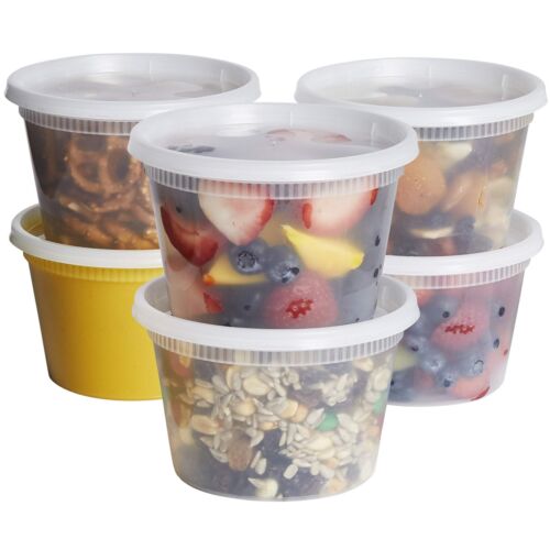 16 oz. Clear Plastic Soup/Food Disposable Containers w/Lids Microwaveable​ 96/PK