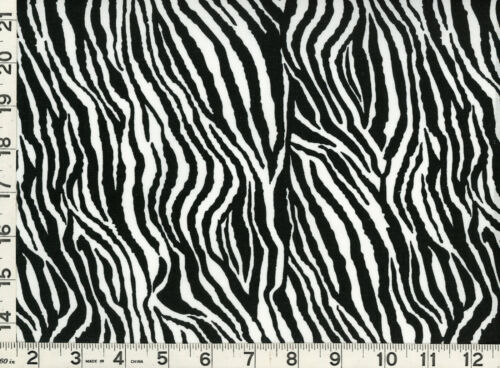 Small Black & White Zebra Stripes Quilting & Sewing Fabric by the Yard #898