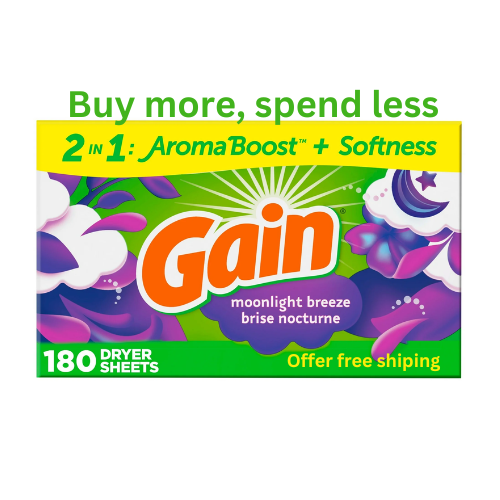 180 Count Gain Original Scent Dryer Sheets