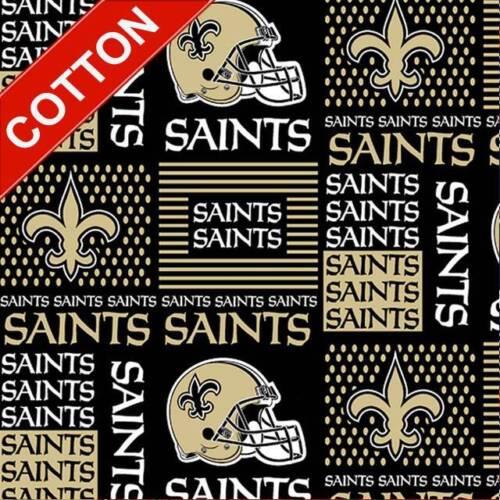 New Orleans Saints NFL Cotton Fabric – 58″ Wide – Sold by The Yard & Bolt