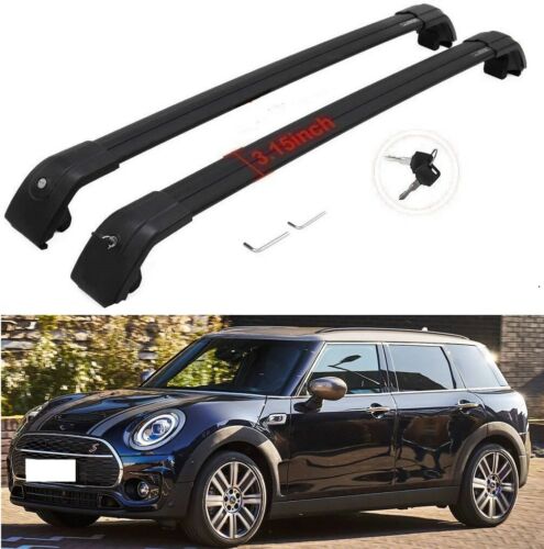 2P black for  MINI Clubman 2016-2023 Roof Rack Rail Cross bar luggage carrier