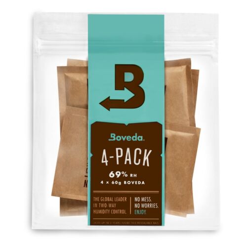 Boveda 69% RH 2-Way Humidity Control – Protects & Restores – Size 60 – 4 Count