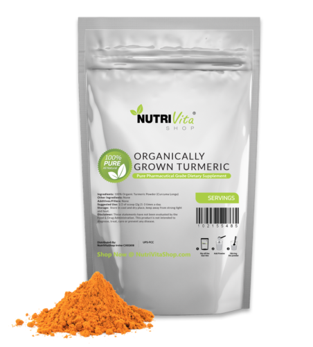 NVS 100% Pure Organic Turmeric Root Powder (Curcuma Longa) Vegan nonGMO USA