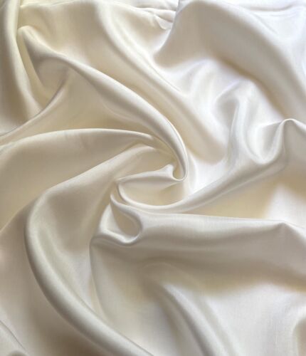 100% Pure Mulberry Silk Fabric, Off-white/Ivory Habotai Silk Fabric by the Yard