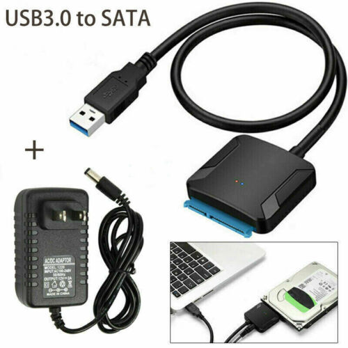 USB 3.0 to SATA III Hard Drive Adapter for 2.5 “3.5” HDD/SSD with 12V/2A Power