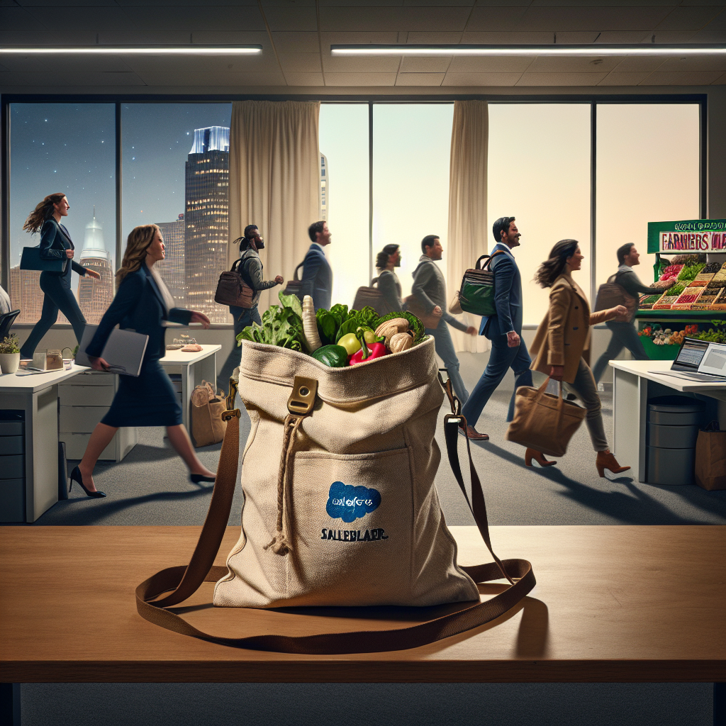 From the Office to the Farmers’ Market: The Practicality of Salesforce Salesblazer’s Recycled Cotton Cinch Bag