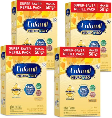 Enfamil NeuroPro Infant Formula Powder refill box 31.4oz ( 4 PACK) EXP 09/2025