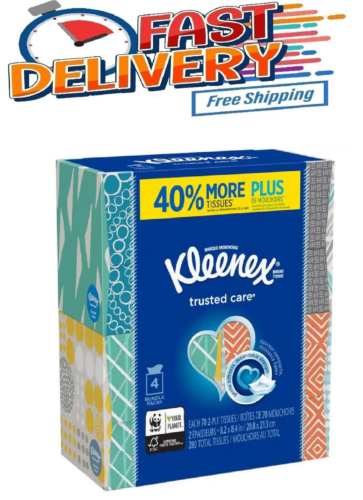 Trusted Care 4-Pack Facial Tissue (70-Count) Free Shipping