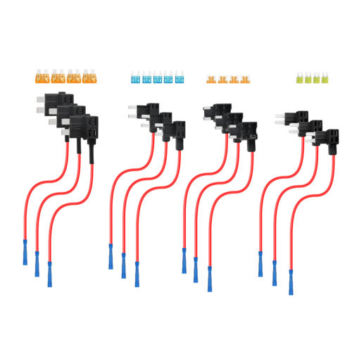 12 Pack 12V Car Add-a-Circuit Fuse Tap Standard Mini Micro2 and LPM Fuse Taps US